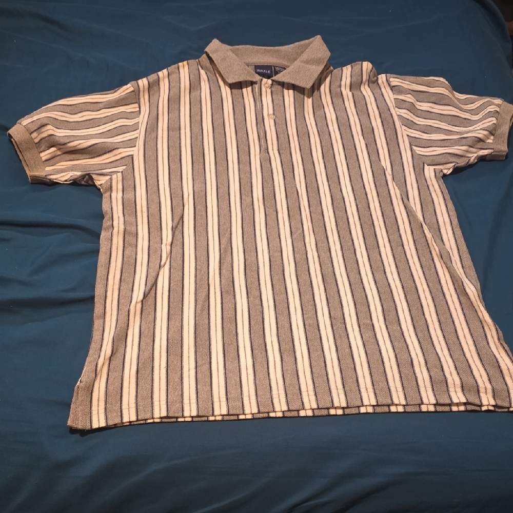 Polo Beige and Gray Striped Shirt